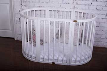 ComfortBaby ovales Kinderbett Babybett 7 in 1 Laufgitter